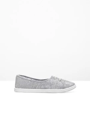 Baleriny z ozdobnym sznurowaniem BonPrix szary