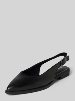 Baleriny z paskiem z tyłu z prawdziwej skóry welurowej tamaris