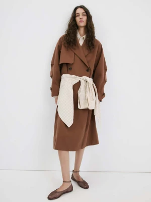 Baleriny z siateczki z paskiem czekoladowy - Kobieta - - MANGO