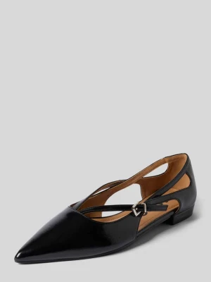 Baleriny z wycięciami i sprzączką Bianco