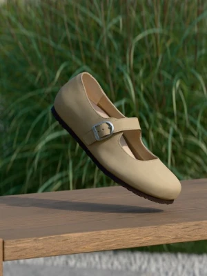 Baleriny z zapięciem Birkenstock beżowy