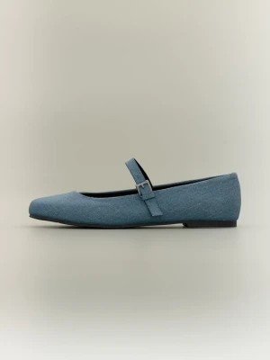 Baleriny z zapięciem Even&Odd By Zalando niebieski denim