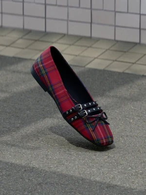 Baleriny z zapięciem Even&Odd Wide Fit By Zalando czerwony