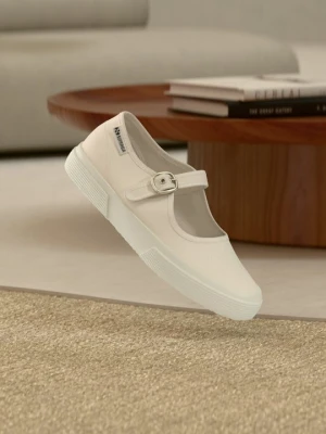 Baleriny z zapięciem Superga biały