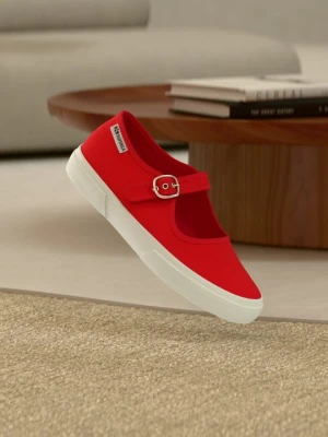 Baleriny z zapięciem Superga czerwony