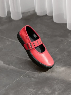 Baleriny z zapięciem Vans czerwony