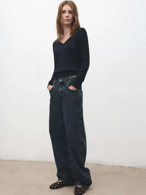 Baleriny zamszowe z nitami czekoladowy - Kobieta - - MANGO