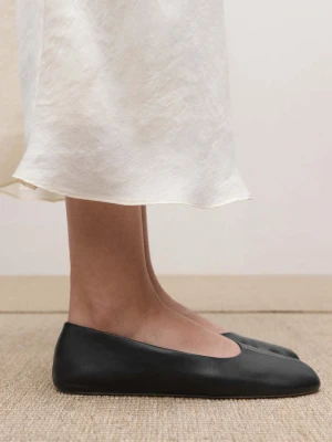 Baleriny ze skóry czarny - Kobieta - - MANGO
