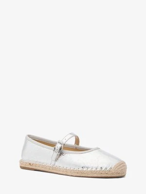 Baletki typu espadryle Lynn ze skóry metalizowanej MICHAEL Michael Kors