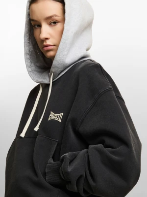 Balloon Washed bluza z kapturem balloon damska czarna Klasyk