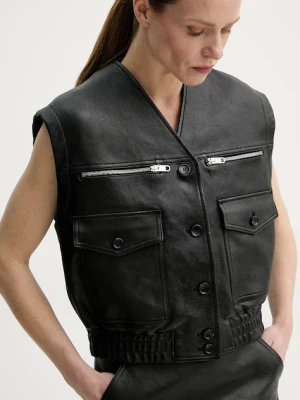 Bally bezrękawnik skórzany