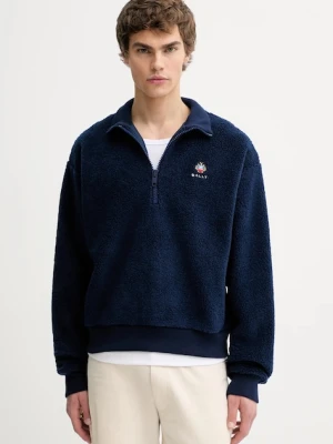 Bally bluza z dodatkiem wełny męska kolor granatowy z aplikacją MJE09Q