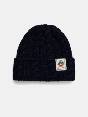 Bally czapka wełniana kolor granatowy MHA03L