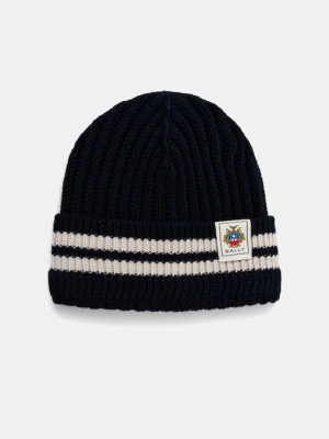 Bally czapka wełniana kolor granatowy WHA02D