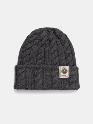 Bally czapka wełniana kolor szary MHA03L