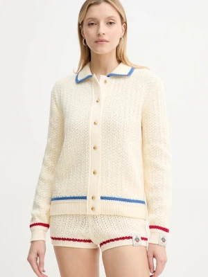Bally kardigan bawełniany damski kolor beżowy WKN09B