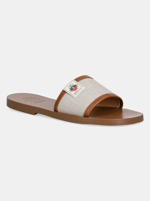 Bally klapki damskie kolor brązowy WF0040