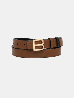 Bally pasek skórzany dwustronny damski kolor brązowy WBG00B