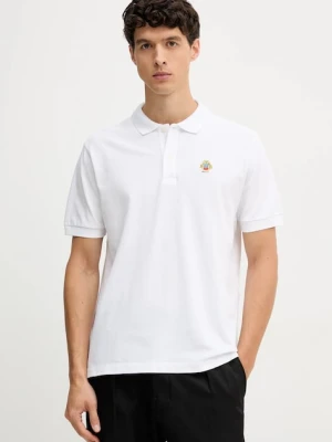 Bally polo bawełniane męski kolor biały z aplikacją MJE06N