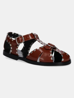 Bally sandały skórzane damskie kolor brązowy WF0043