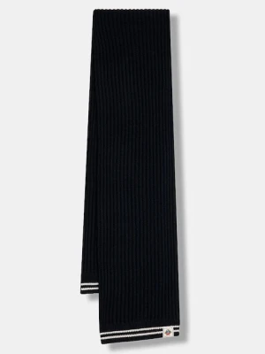 Bally szalik wełniany damski kolor granatowy wzorzysty WSC04M