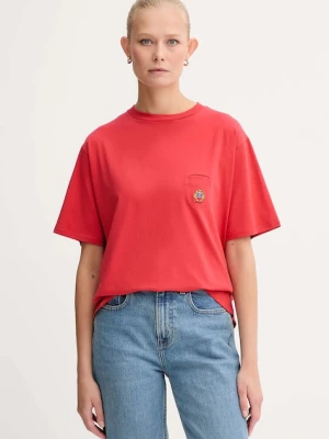 Bally t-shirt bawełniany damski kolor czerwony WJE07E
