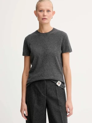 Bally t-shirt kaszmirowy damski kolor szary WKN07A