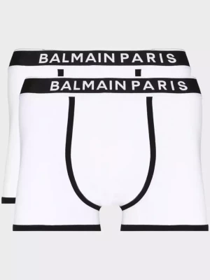 Balmain Bawełniane białe bokserki z logo 2-pack