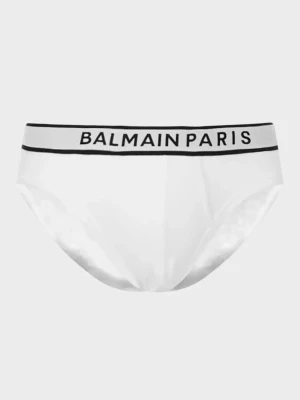 Balmain Białe bawełniane slipy z logo 2-pack