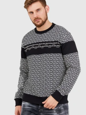 BALMAIN Bluza męska w monogram Balmain, Rozmiar L