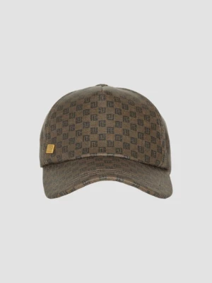 BALMAIN Brązowa czapka z daszkiem Mini Mng Coated Canvas, Rozmiar 2
