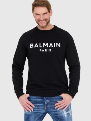 BALMAIN Czarna bluza męska z logo