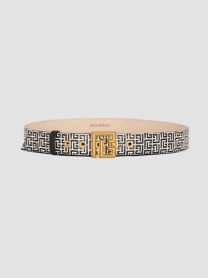BALMAIN Czarno-biały pasek damski Labyrinth, Rozmiar 80
