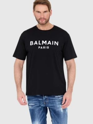 BALMAIN Czarny t-shirt męski z logo, Rozmiar 2XL