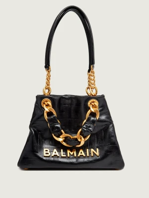 Balmain Skórzana torebka na ramię Endora 28 czarny