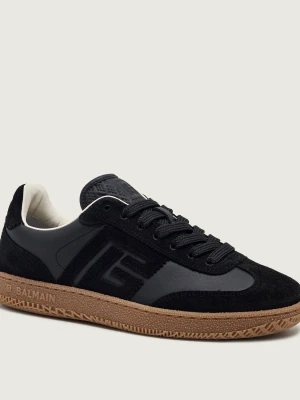 Balmain Skórzane sneakersy Swan | zamsz czarny