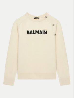 Balmain Sweter BV9B00-Z2409 Écru Regular Fit