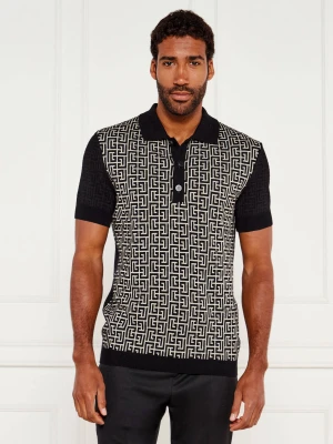 Balmain Wełniane polo | Slim Fit | z dodatkiem lnu
