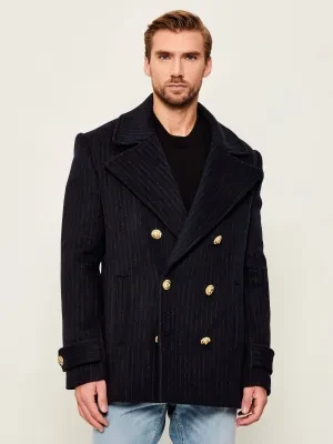 Balmain Wełniany płaszcz