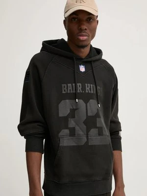 BALR. bluza bawełniana NFL x BALR. męska kolor czarny z kapturem z nadrukiem B1261 1133