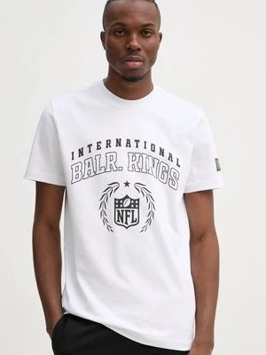 BALR. t-shirt bawełniany NFL x BALR. męski kolor biały wzorzysty B1112 1277