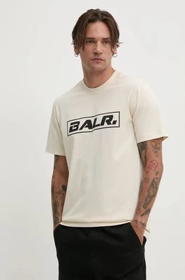 BALR. t-shirt bawełniany The Club męski kolor beżowy z nadrukiem B1112 1266