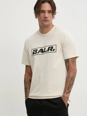 BALR. t-shirt bawełniany The Club męski kolor beżowy z nadrukiem B1112 1266