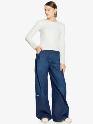 Bamboo longsleeve damski biały Prosto