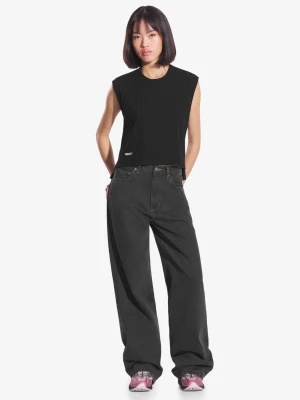 Bamboo top damski czarny Prosto