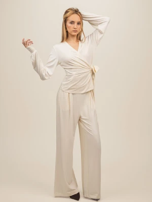 Bambusowy top kopertowy z długim rękawem Allure Fold LAÏF