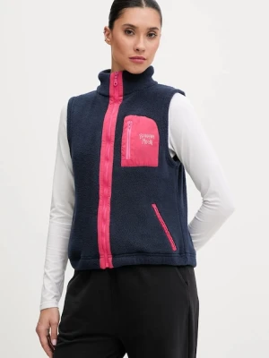 Banana Moon kamizelka polarowa Hillside damska kolor granatowy gładka SPRY.HILLSIDE