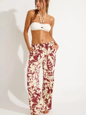 Banana Moon spodnie plażowe Sarong bordowy