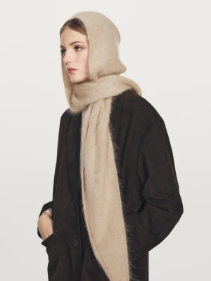 Bandana-Kominiarka Ze 100% Kaszmiru - Piaskowy - - Massimo Dutti - Kobieta