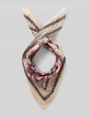 Bandana z mieszanki bawełny i jedwabiu we wzorze na całej powierzchni Jake*s Écru